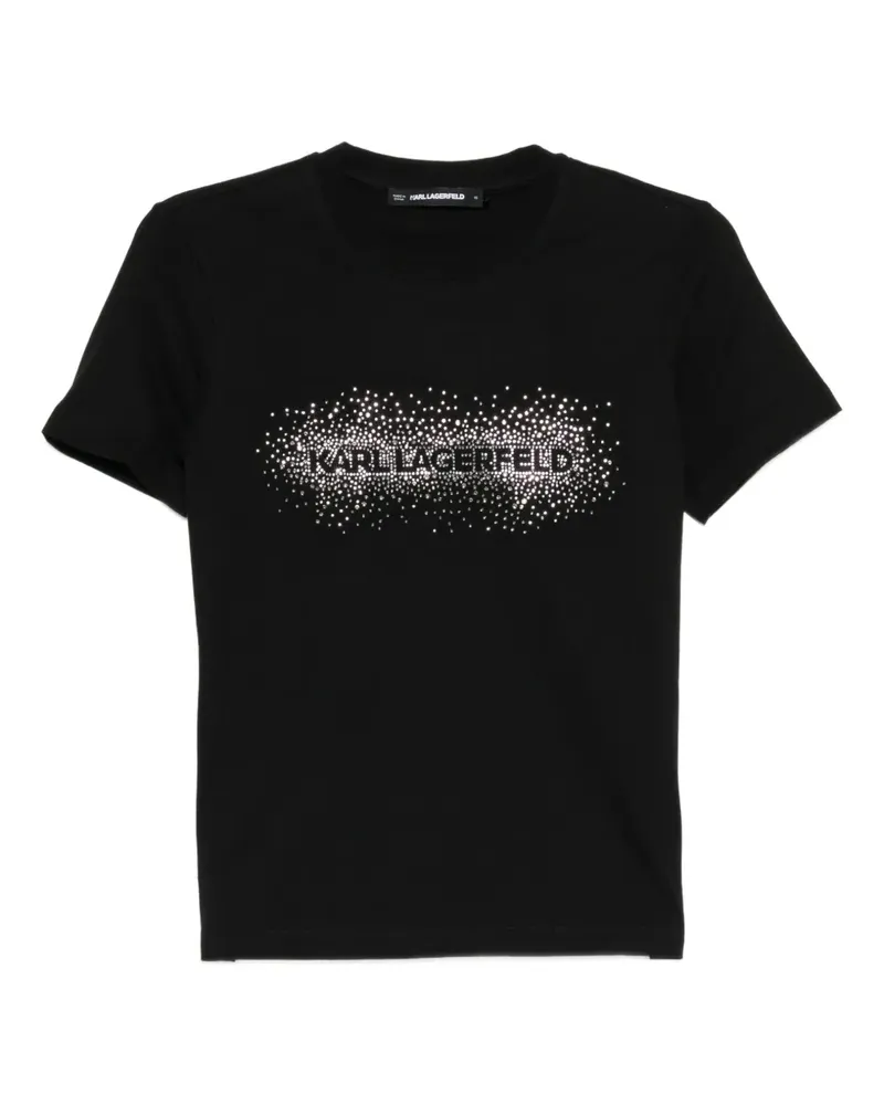 Karl Lagerfeld rhinestone-embellishment crew-neck T-shirt - Schwarz Schwarz