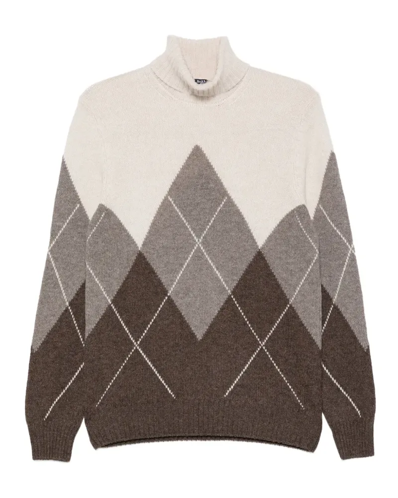 BARBA argyle-pattern turtleneck sweater - Braun Braun