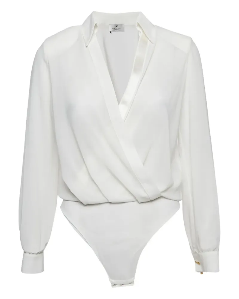 Elisabetta Franchi Gewickelter Chiffon-Body - Weiß Weiß
