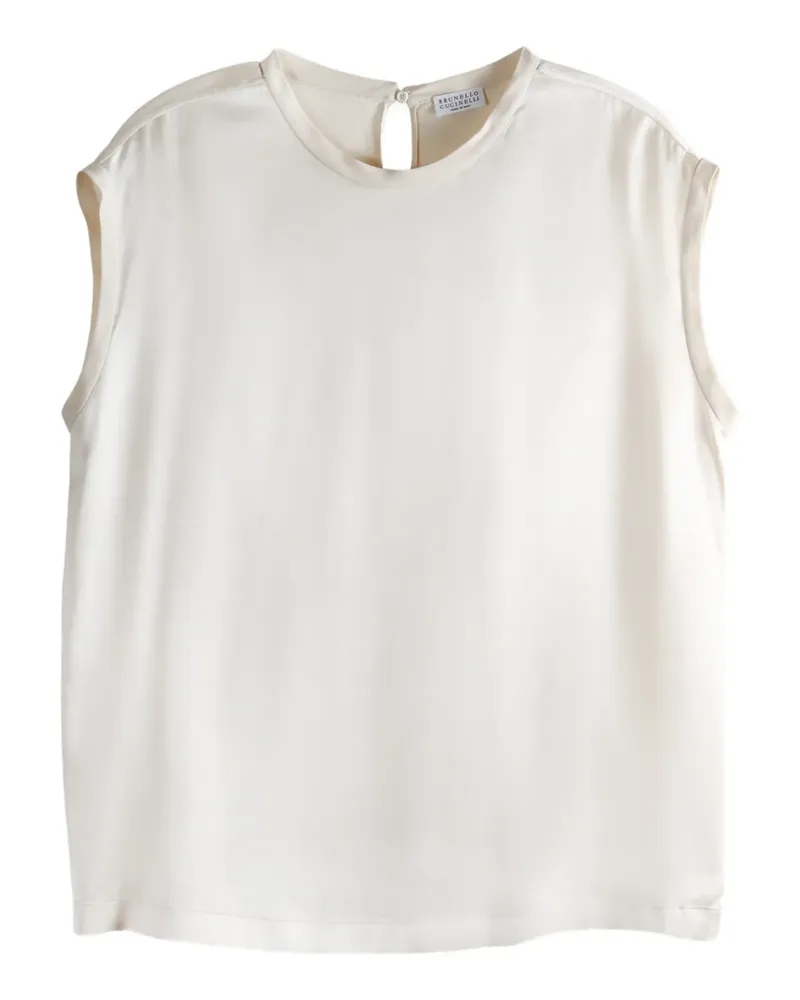 Brunello Cucinelli crew-neck blouse - Nude Nude