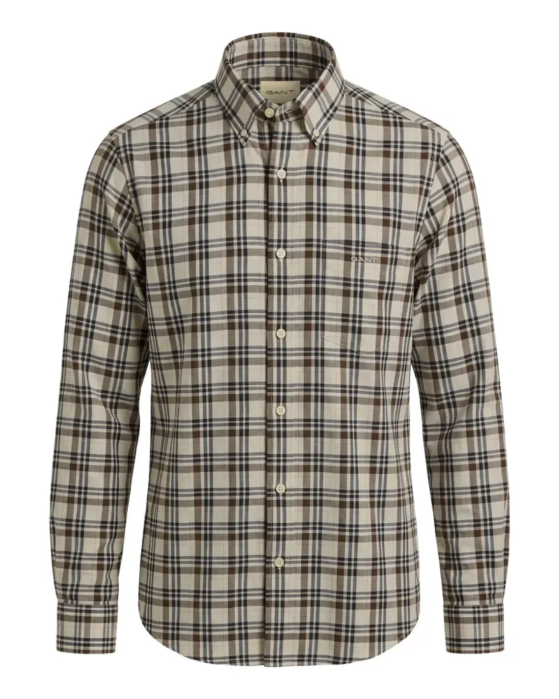 Gant check-print button-down shirt - Nude Nude