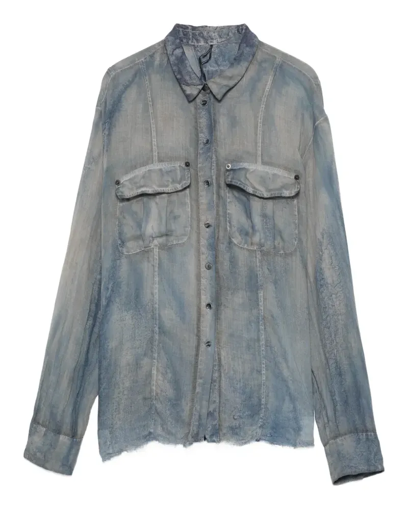 Masnada acid-wash semi-sheer shirt - Blau Blau