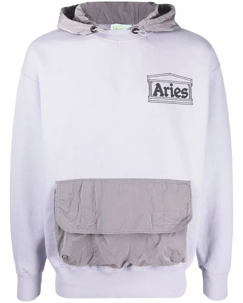 Aries Hoodie mit Logo-Patch - Violett Violett
