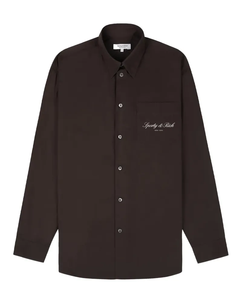 SPORTY & RICH Hemd im Oversized-Look - Braun Braun