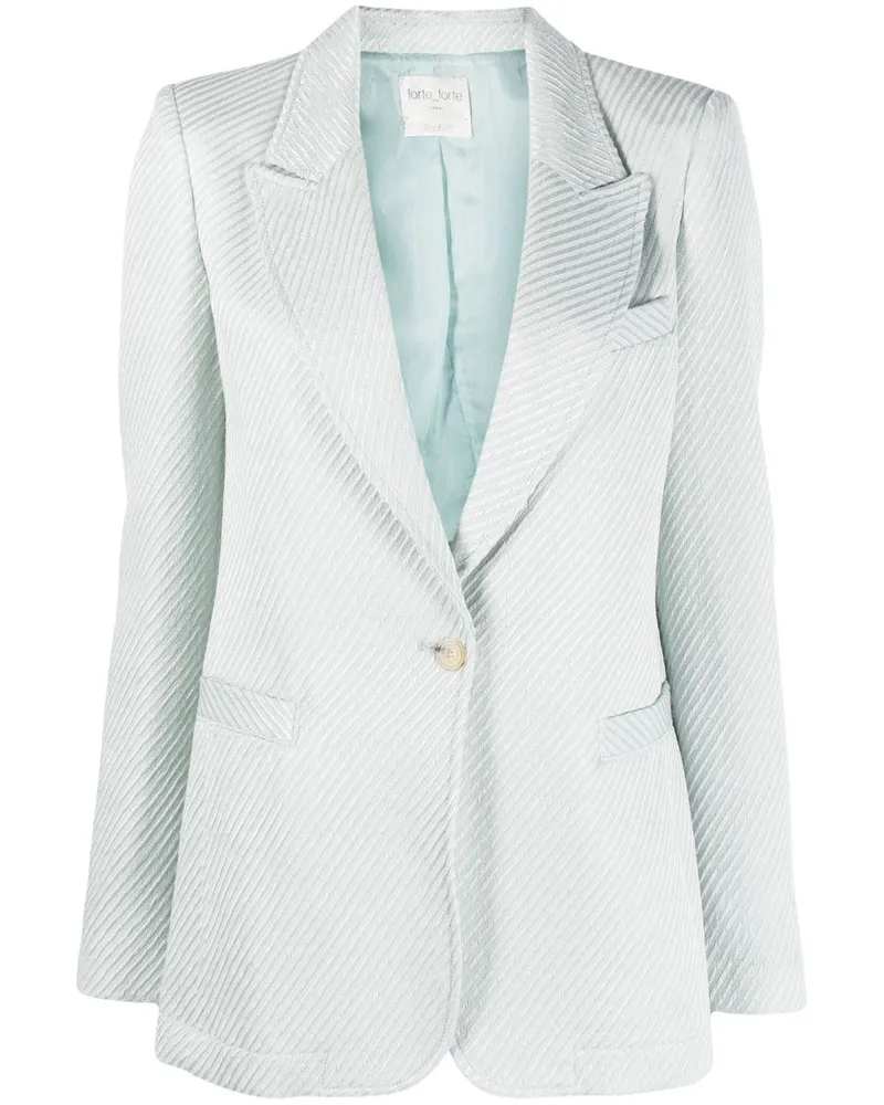 forte_forte Gestreifter Blazer Blau