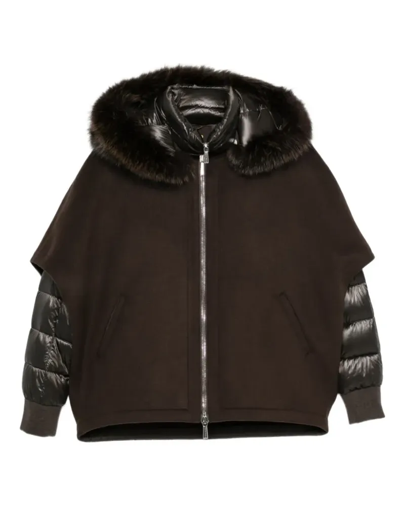 MOORER Pegaso fur-trim jacket - Braun Braun