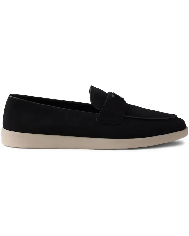 Prada Loafer mit Logo-Schild - Schwarz Schwarz