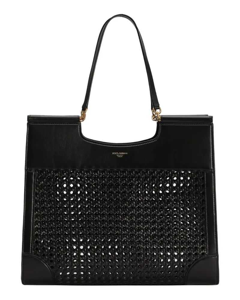 Dolce & Gabbana Tote Bag mit Logo-Stempel - Schwarz Schwarz