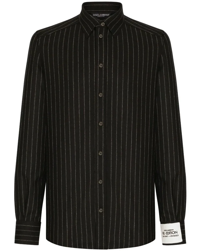 Dolce & Gabbana Gestreiftes Hemd - Schwarz Schwarz