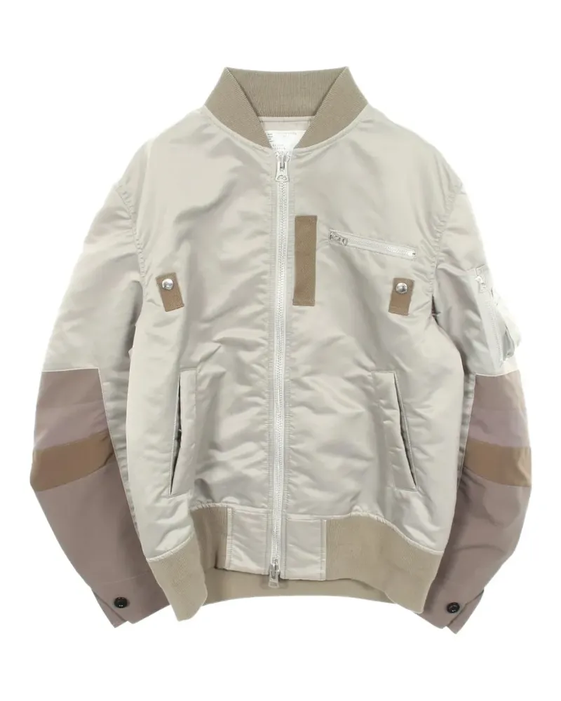 Sacai 2010s Bomberjacke mit Einsätzen - Grau Grau