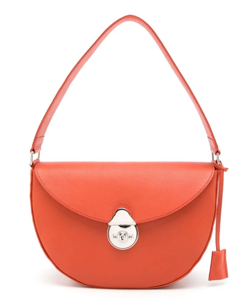 Sarah Chofakian Schultertasche mit Logo-Print Orange