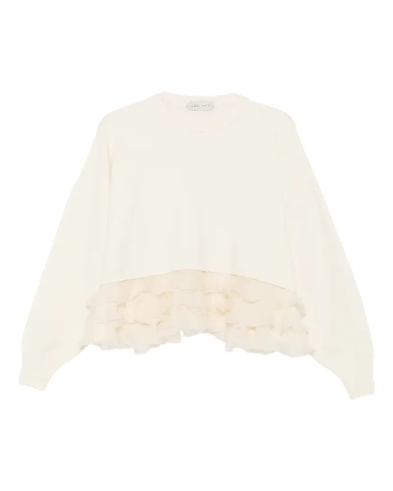 Alberta Ferretti Pullover mit Rüschenbesatz - Nude Nude
