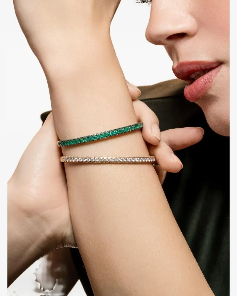SHAY emerald bangle - Gold Gold