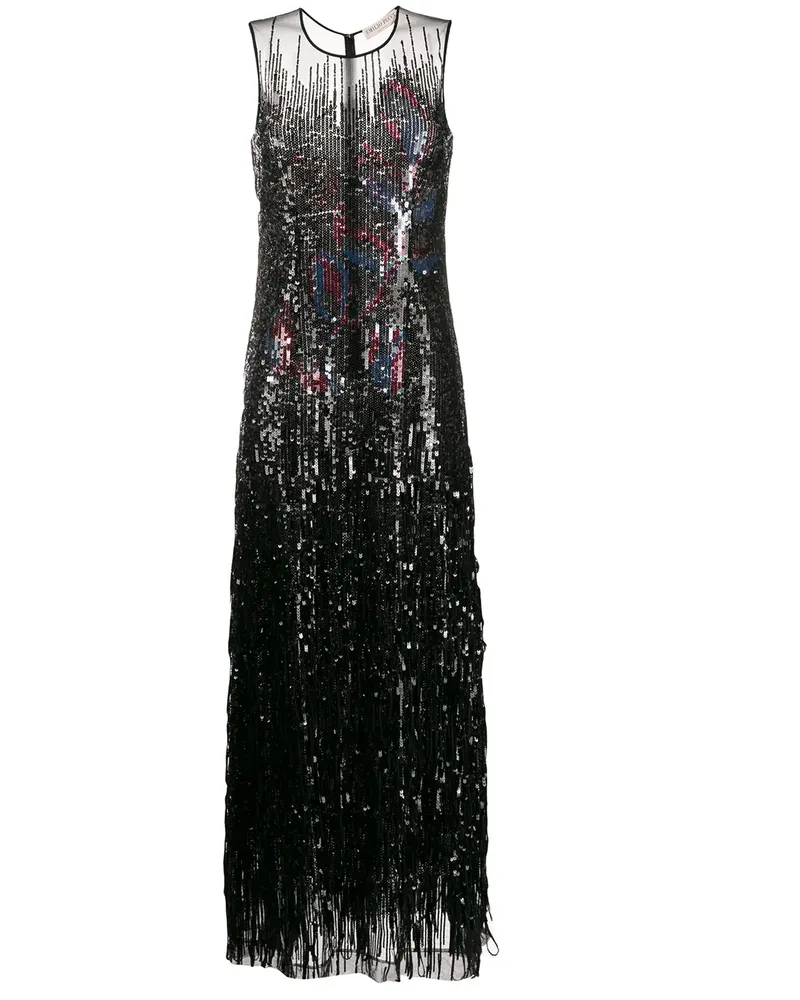 Emilio Pucci Maxikleid mit Pailletten - Schwarz Schwarz
