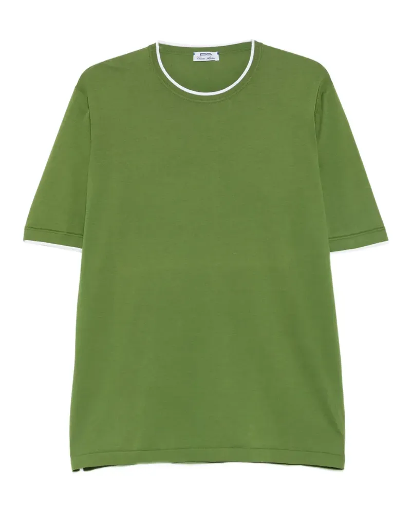 Cesare Attolini T-Shirt mit Kontrastdetails - Grün Grün