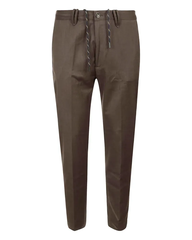 nine:inthe:morning drawstring-waist flap-pocket trousers - Braun Braun