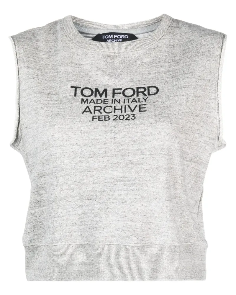 Tom Ford Top mit Logo-Print - Grau Grau