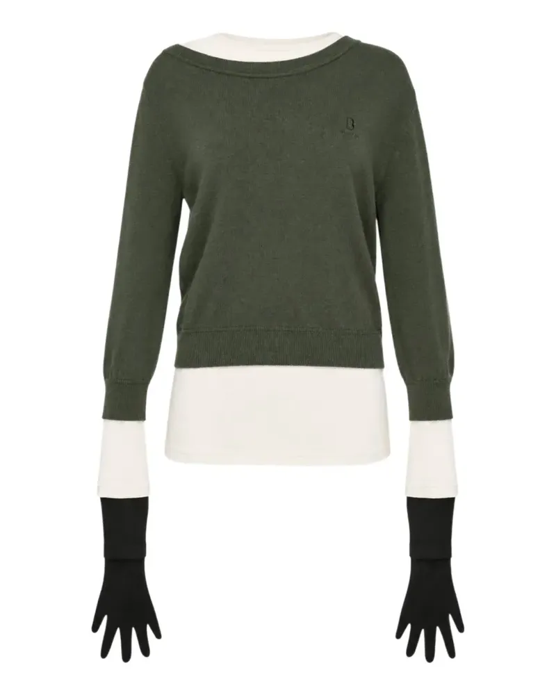 pushBUTTON Pullover im Layering-Look - Grün Grün