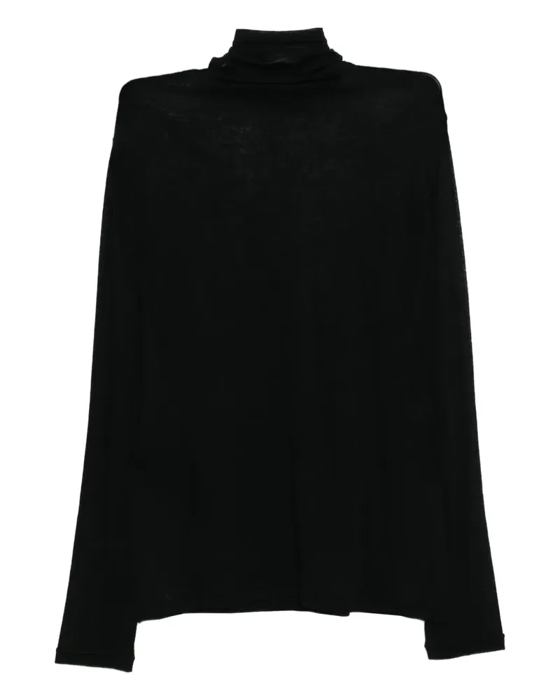 Yohji Yamamoto T-Shirt mit Rollkragen - Schwarz Schwarz