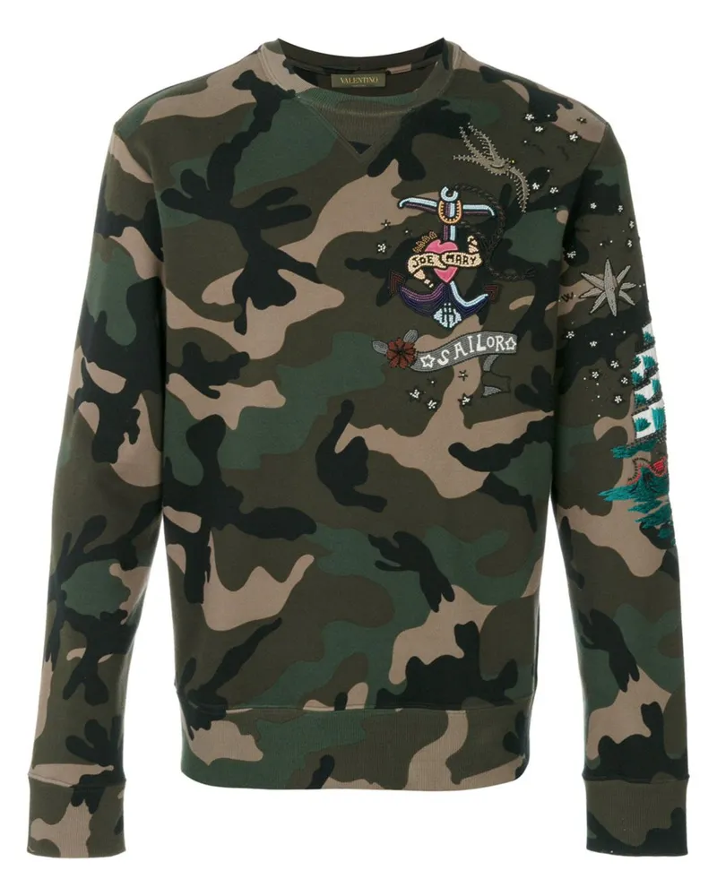 Valentino Garavani Sweatshirt mit Camouflage-Print - Grün Grün