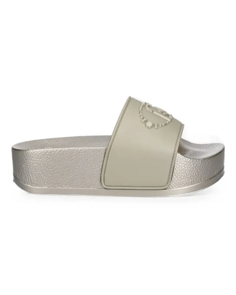 Liu Jo logo-embossed platform slides - Nude Nude
