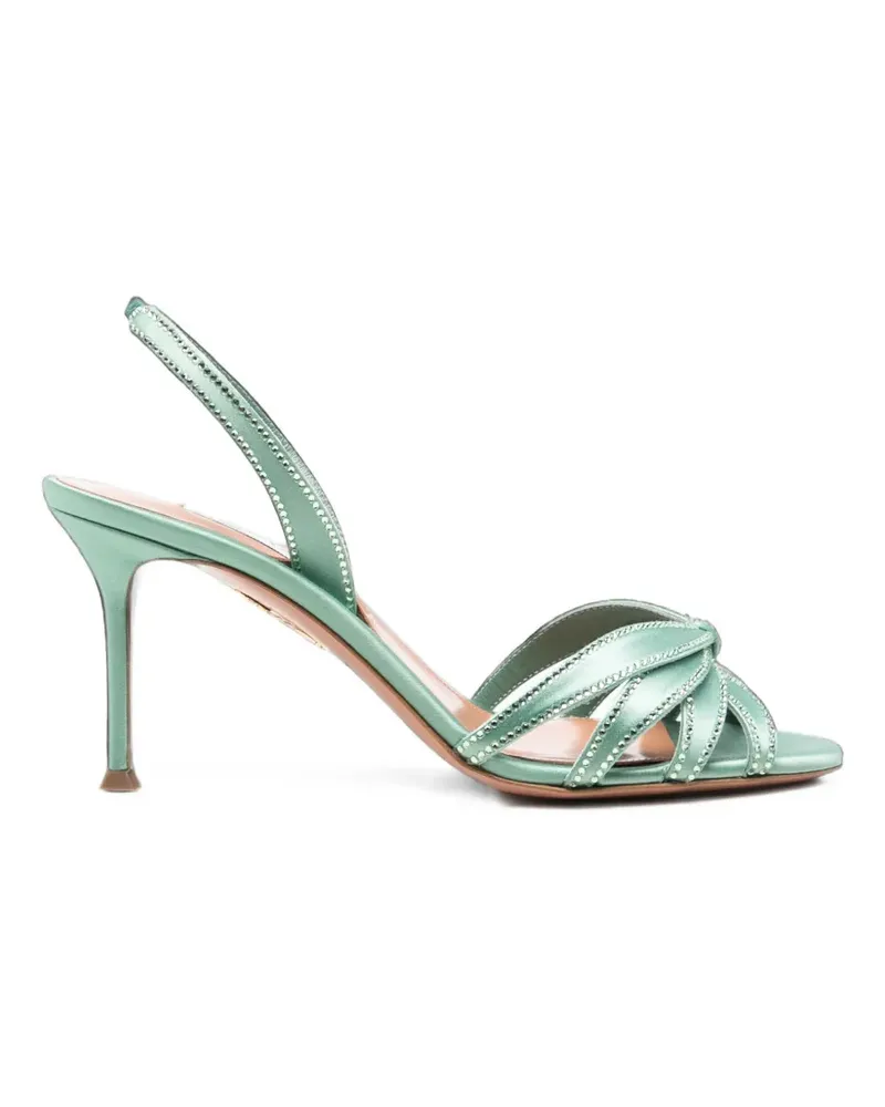 Aquazzura crystal-embellished slingback sandals - Grün Grün