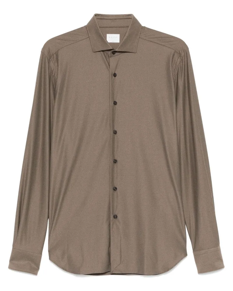 XACUS Hemd aus Stretchjersey - Braun Braun