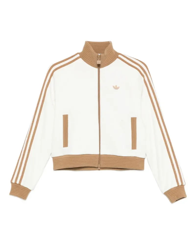 adidas velour zipped sweatshirt - Weiß Weiß