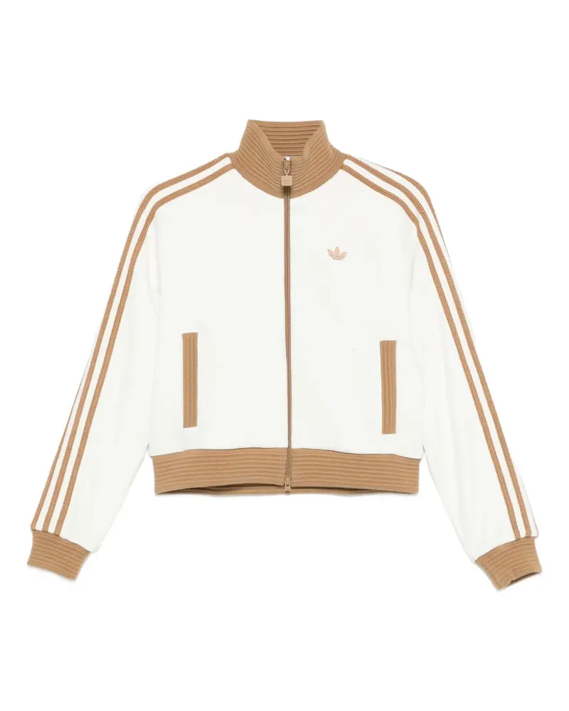 adidas velour zipped sweatshirt - Weiß Weiß