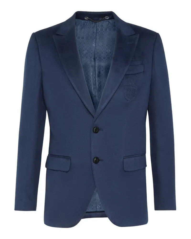 Billionaire Crest-embroidered blazer - Blau Blau