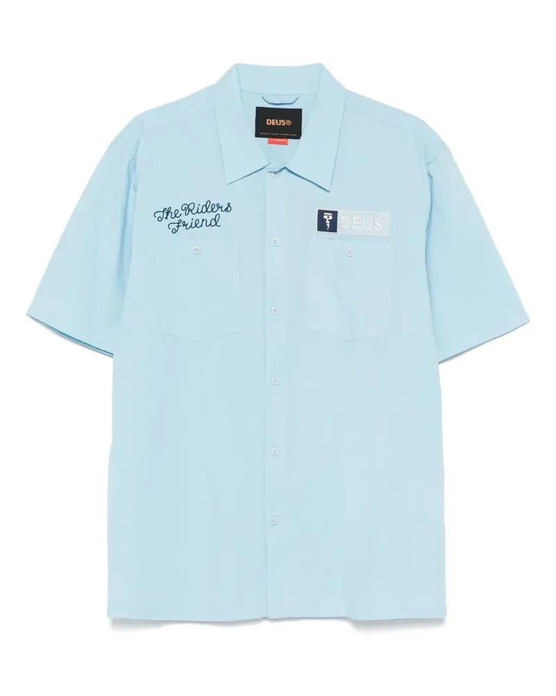 Deus Ex Machina Hemd mit Logo-Patch - Blau Blau