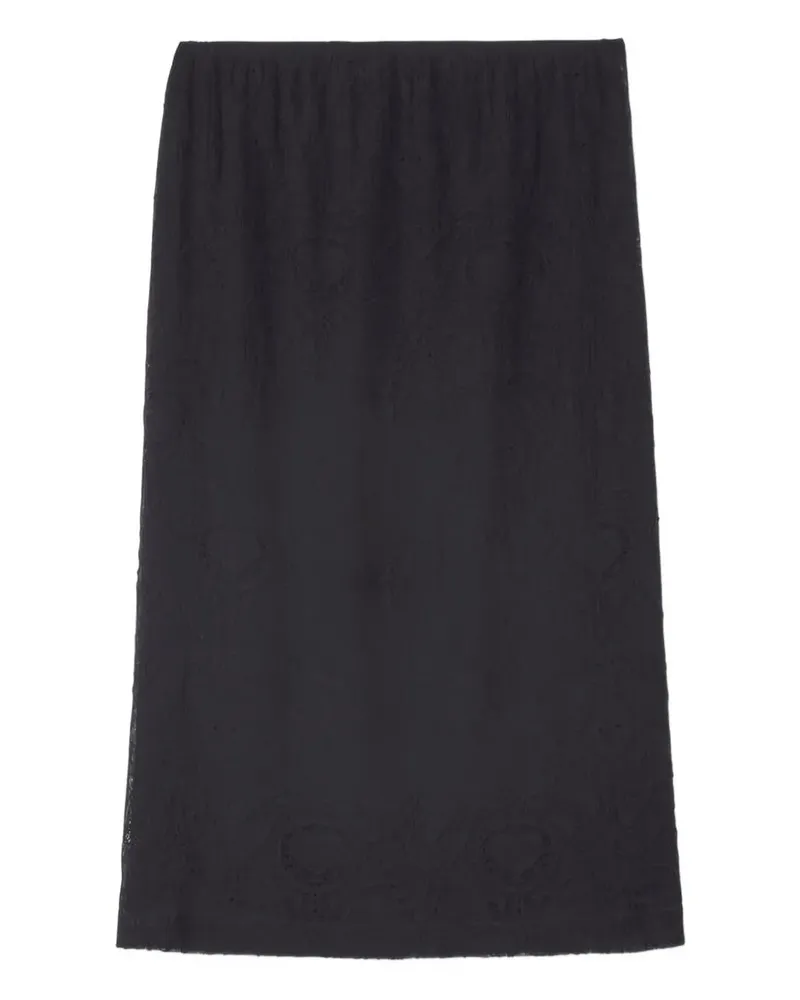 Fabiana Filippi Midirock mit Spitze - Schwarz Schwarz