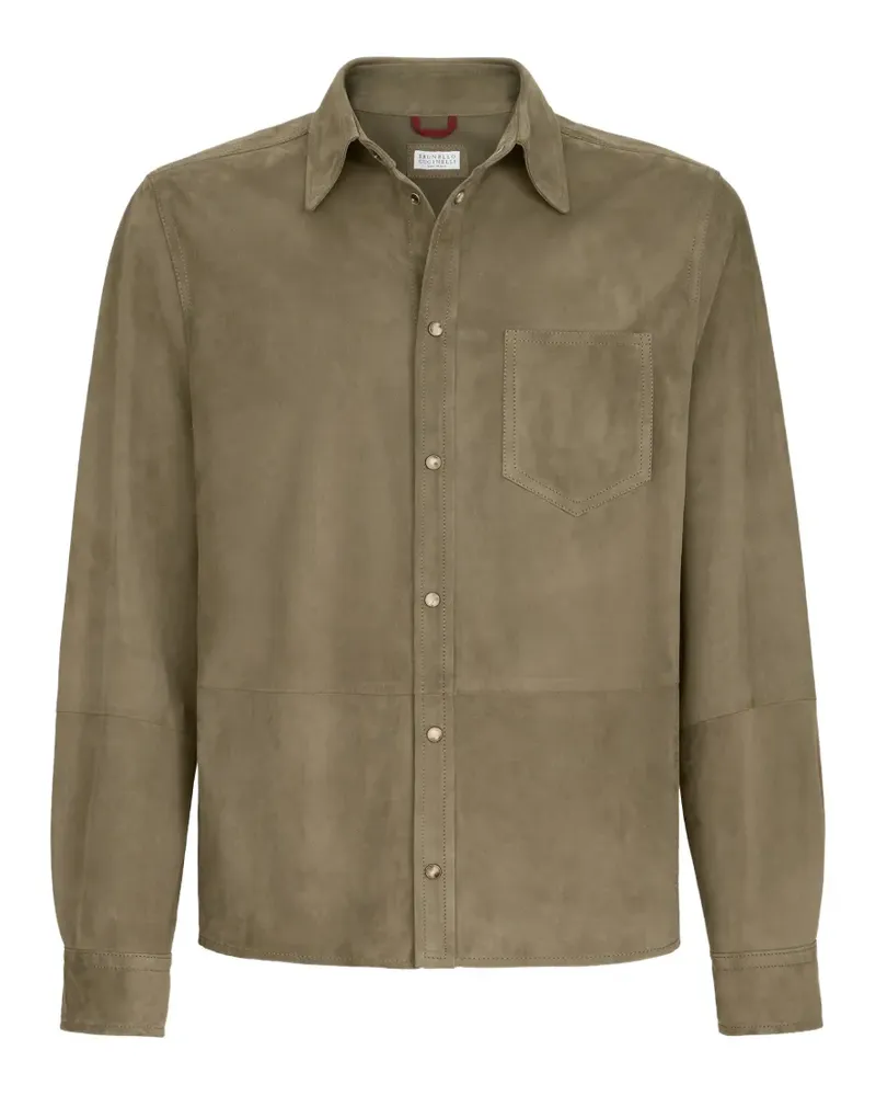 Brunello Cucinelli suede overshirt - Grün Grün