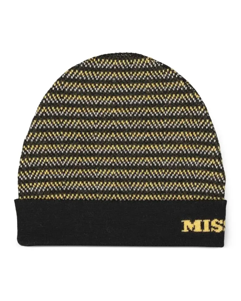 Missoni striped beanie hat - Schwarz Schwarz