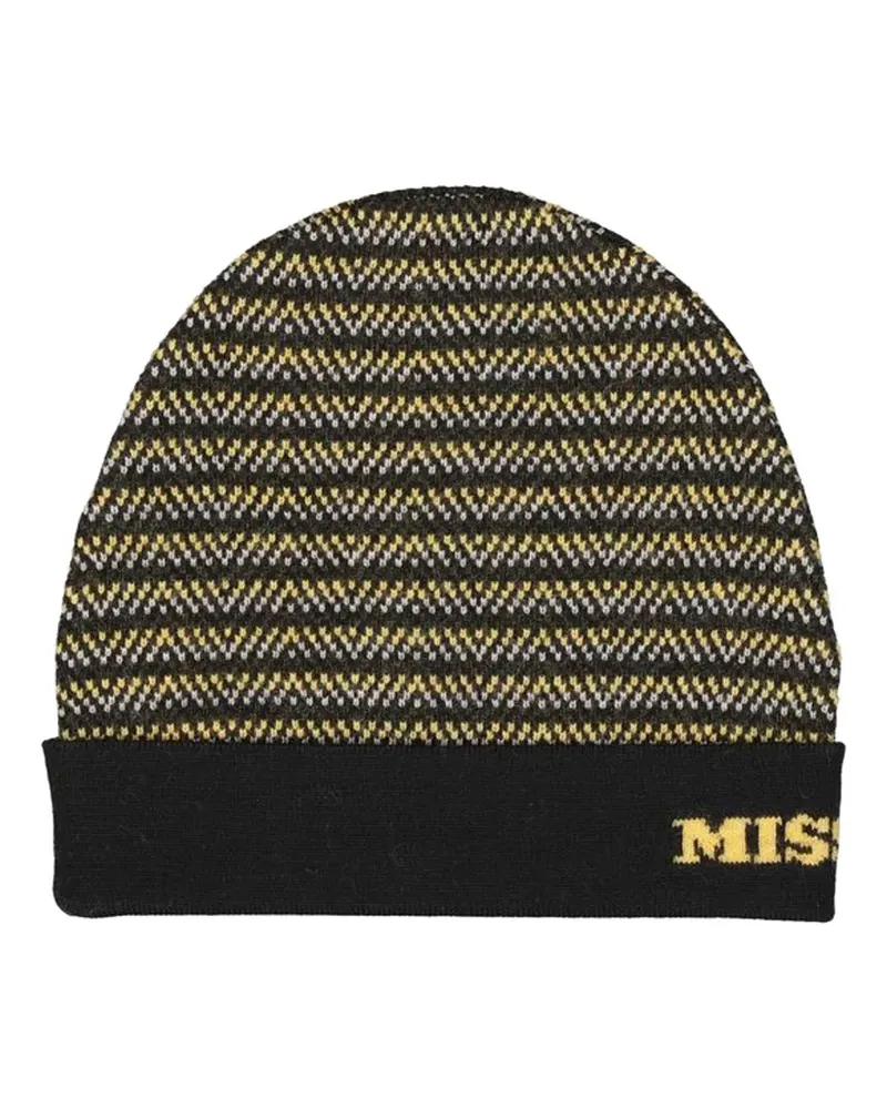 Missoni striped beanie hat - Schwarz Schwarz