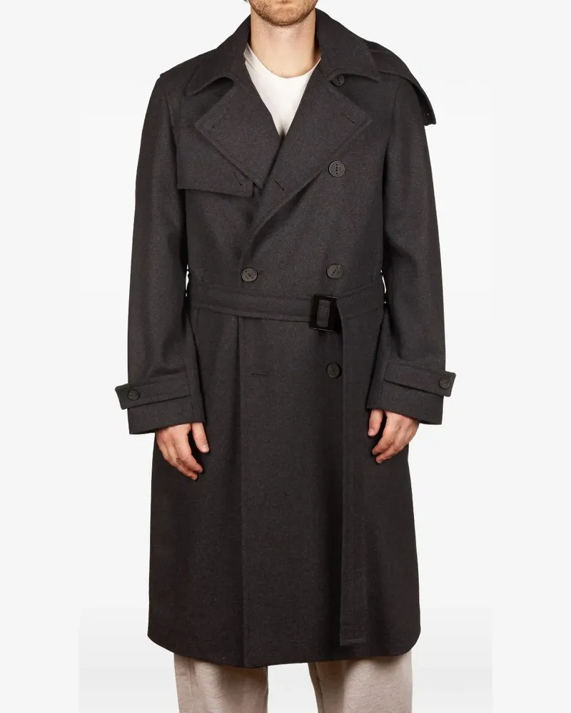 Hevò belted double-breasted trench coat - Grau Grau