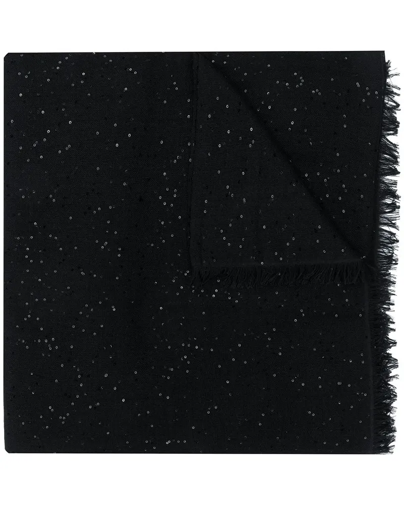 Brunello Cucinelli Schal mit Pailletten - Schwarz Schwarz