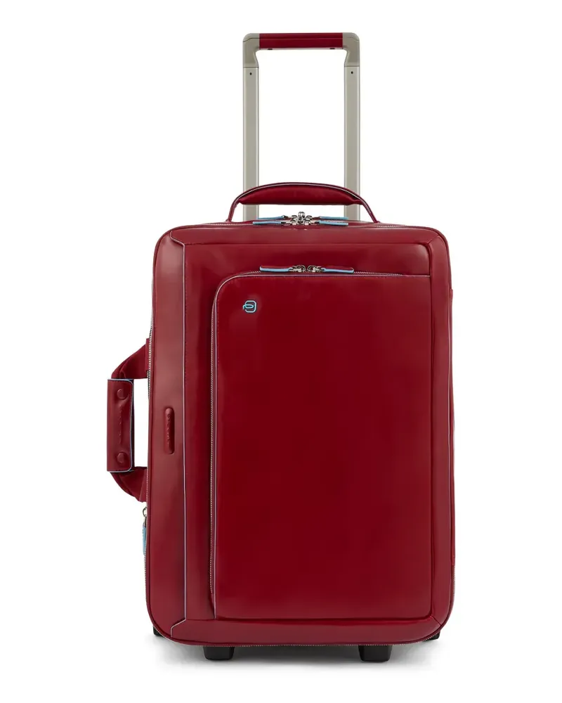 Piquadro Rollkoffer aus Leder - Rot Rot