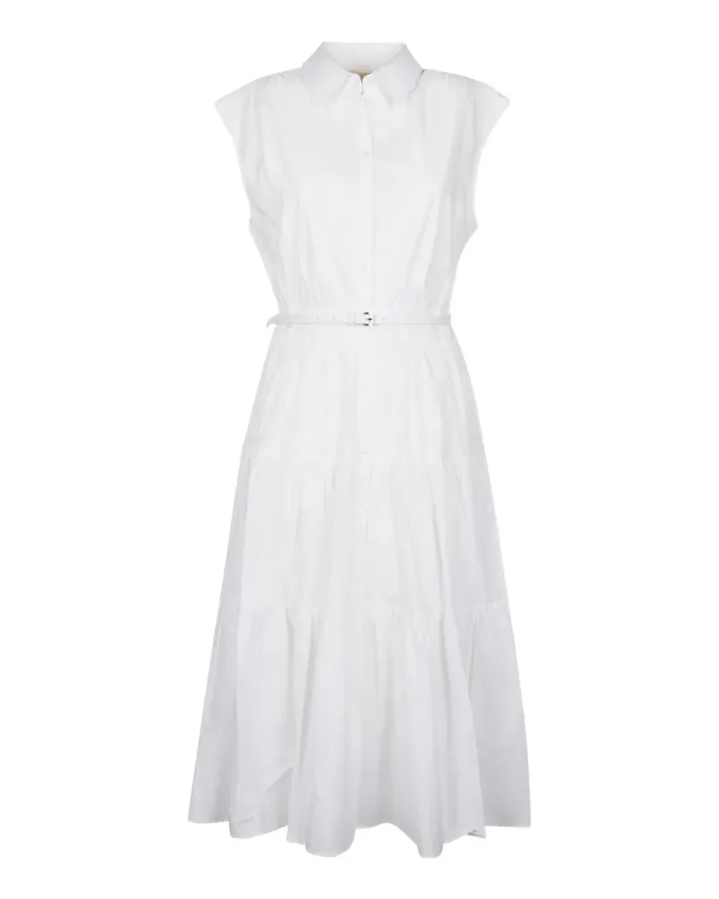 Michael Kors belted tiered dress - Weiß Weiß