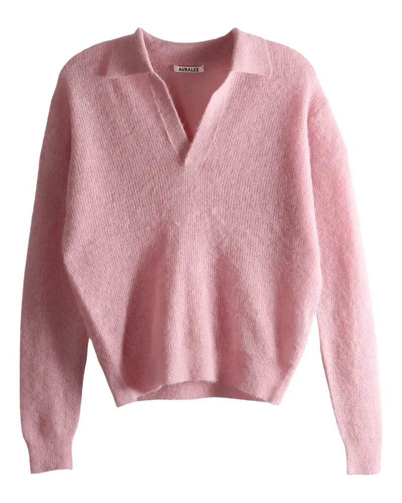 AURALEE Pullover mit V-Ausschnitt - Rosa Rosa