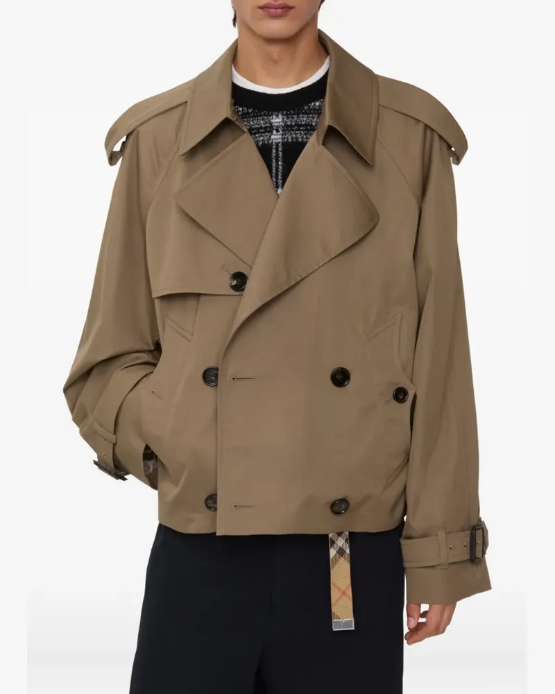Burberry Cropped-Trenchcoat aus Gabardine - Braun Braun