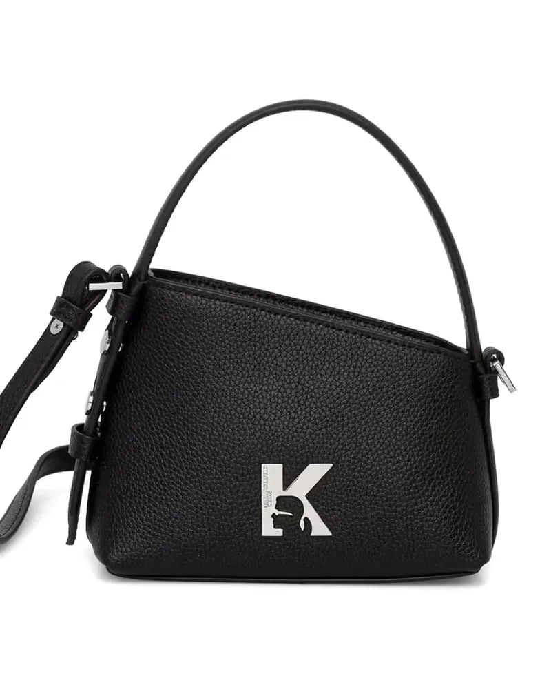Karl Lagerfeld logo-plaque asymmetric cross body bag - Schwarz Schwarz