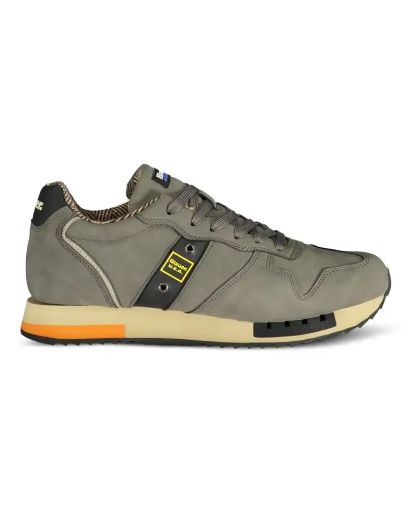 Blauer logo-patch panelled sneakers - Grau Grau