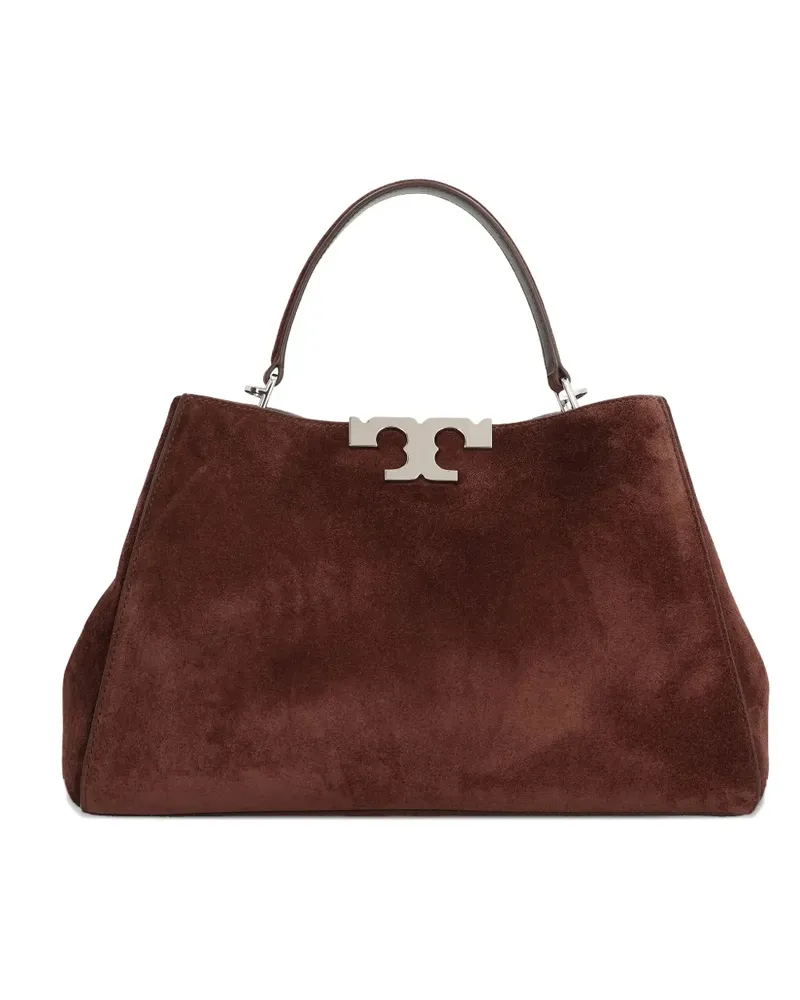 Tory Burch Mittelgroßer Eleonora Wildleder-Tote Bag mit Logo - Braun Braun
