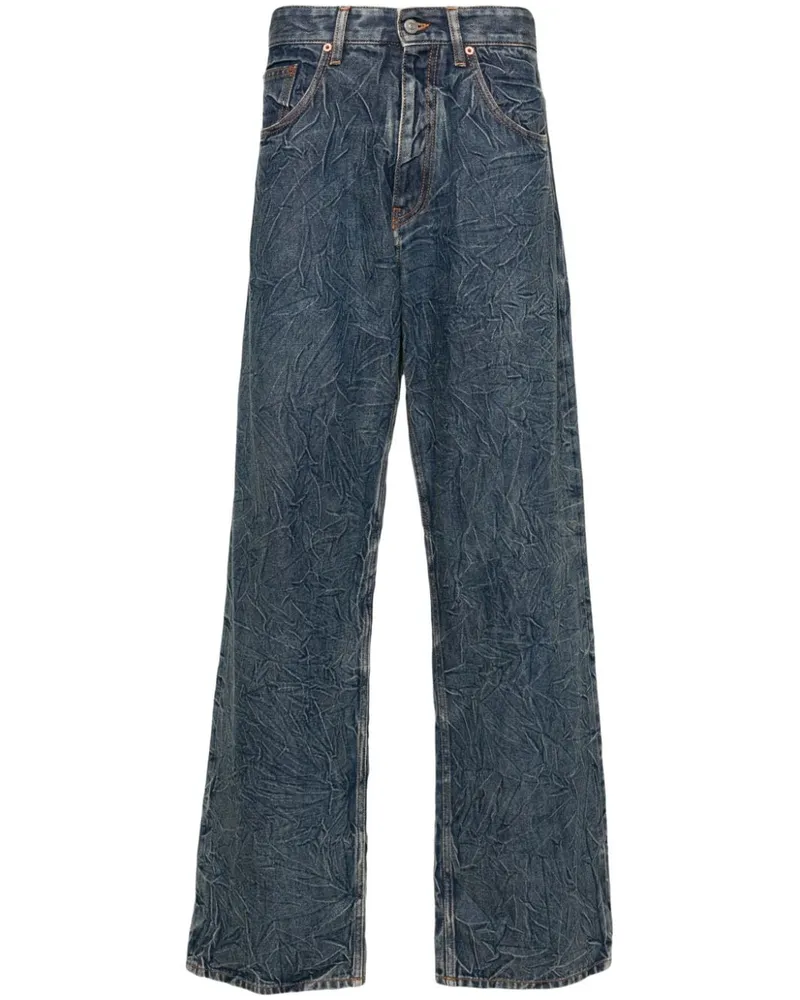 Maison Margiela Gerade Jeans mit Risseffekt Blau