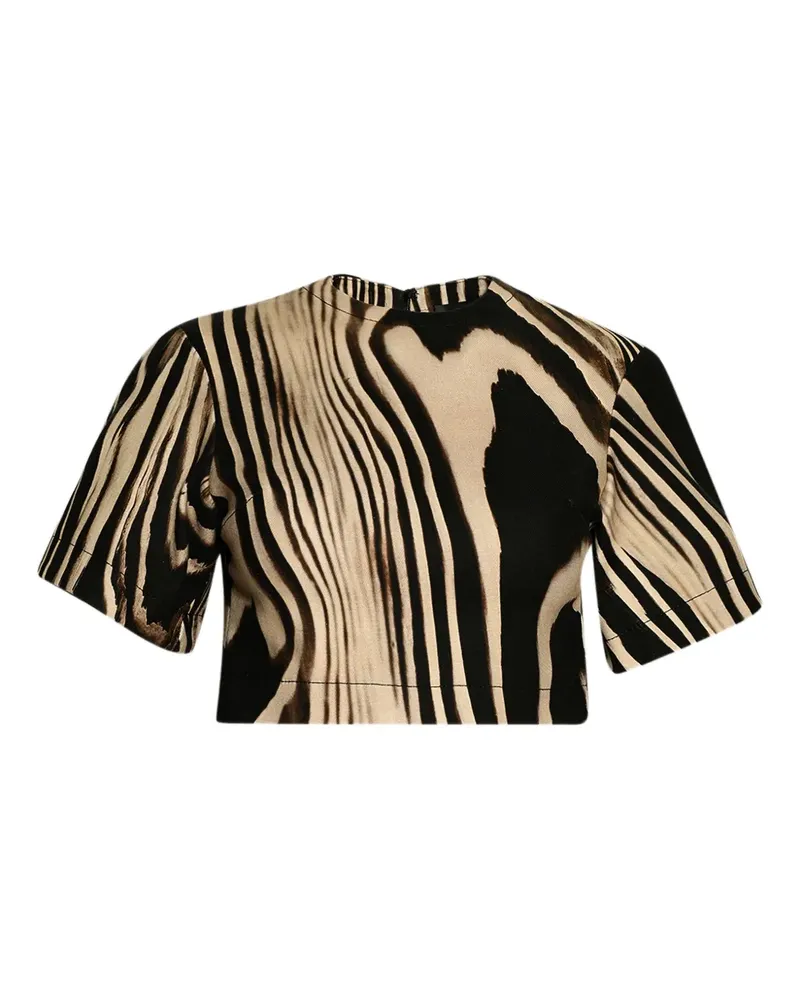David Koma T-Shirt mit Zebramuster - Nude Nude