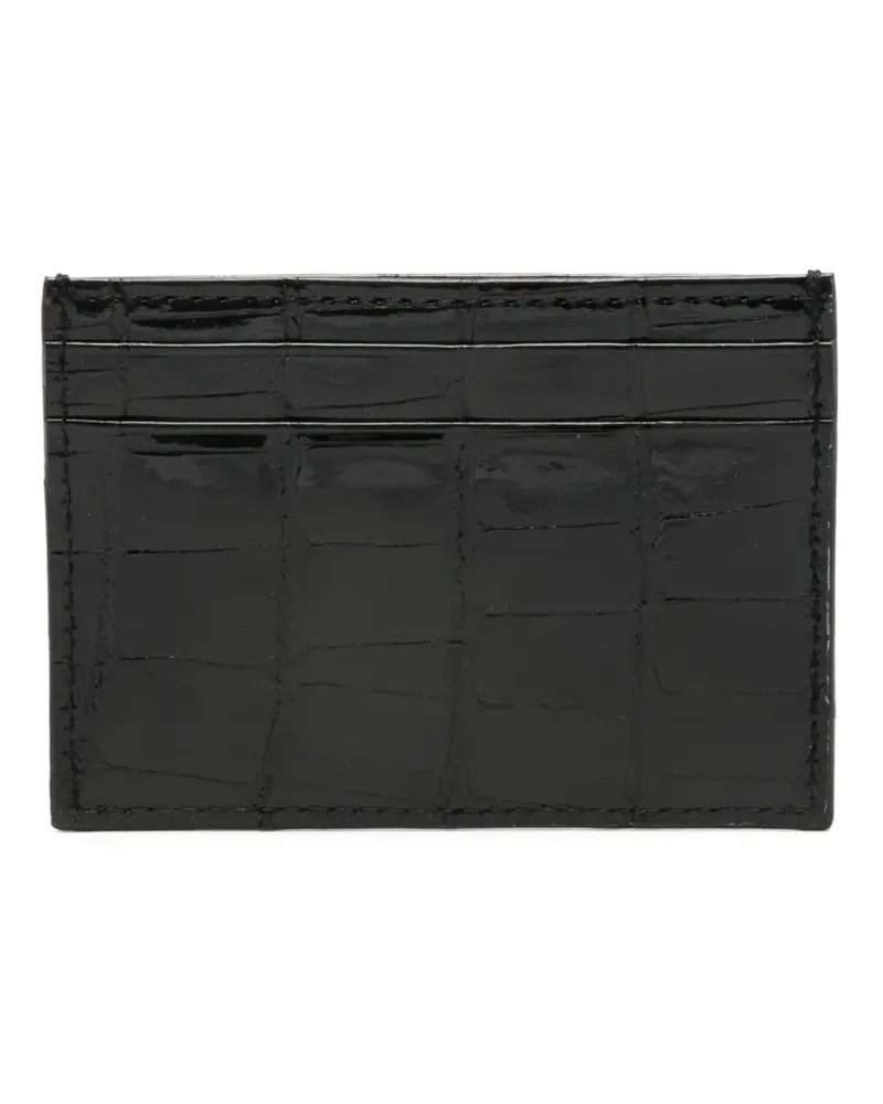 Dell'oglio Kartenetui mit Prägung - Schwarz Schwarz