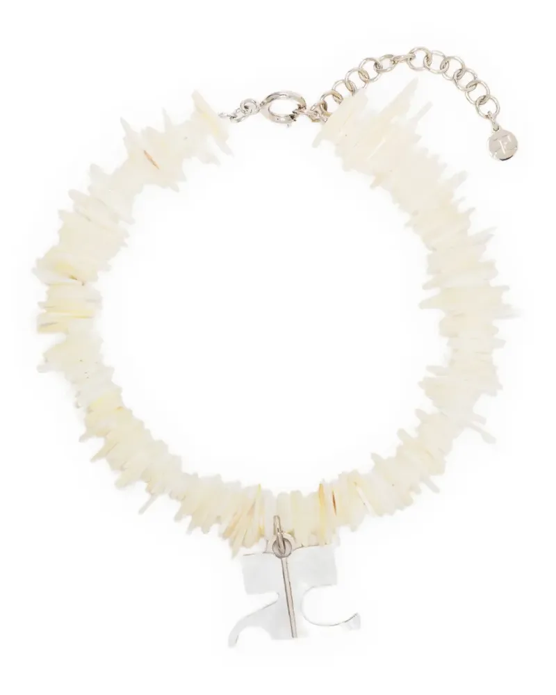 Courrèges Cheville Perlenarmband - Nude Nude