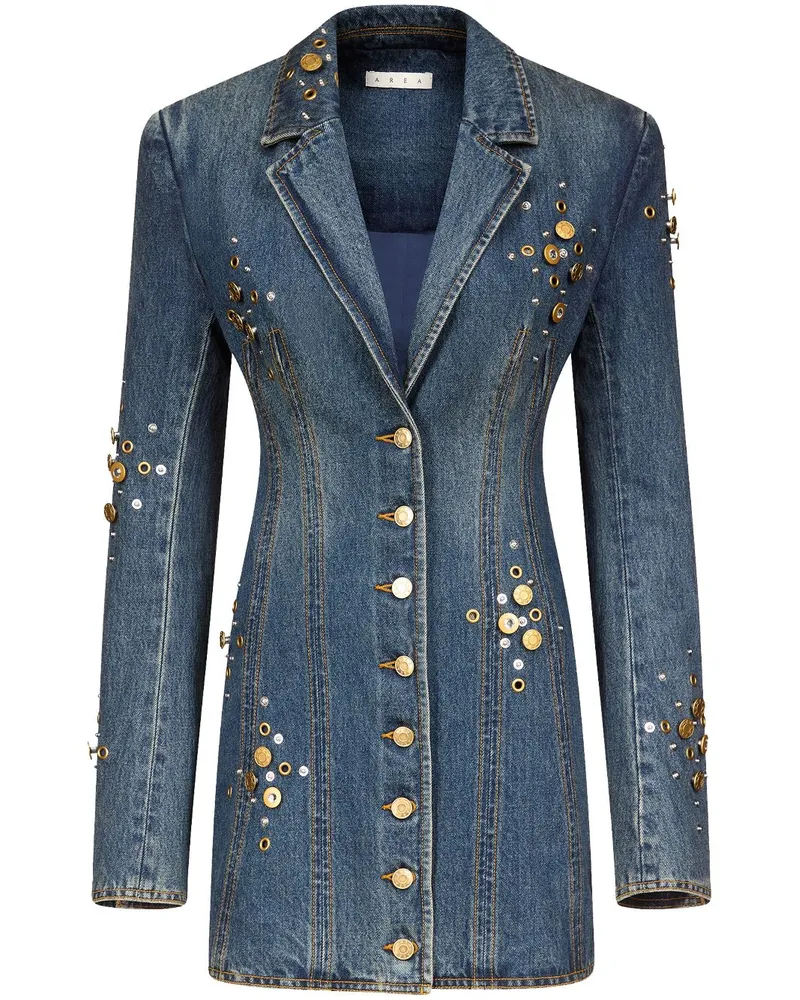 Area Kleid mit Deko-Knöpfen - Blau Blau