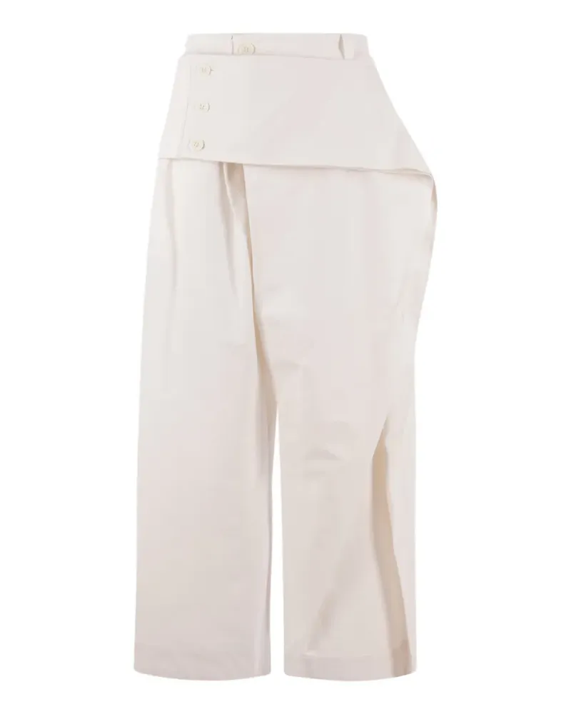 Issey Miyake button-detail layered trousers - Nude Nude